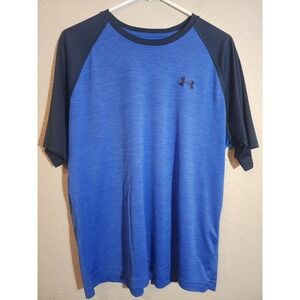 Under Armour Men's Shirt, Size Large, Blue, Heatgear, Loose Fit, Short Sleeve